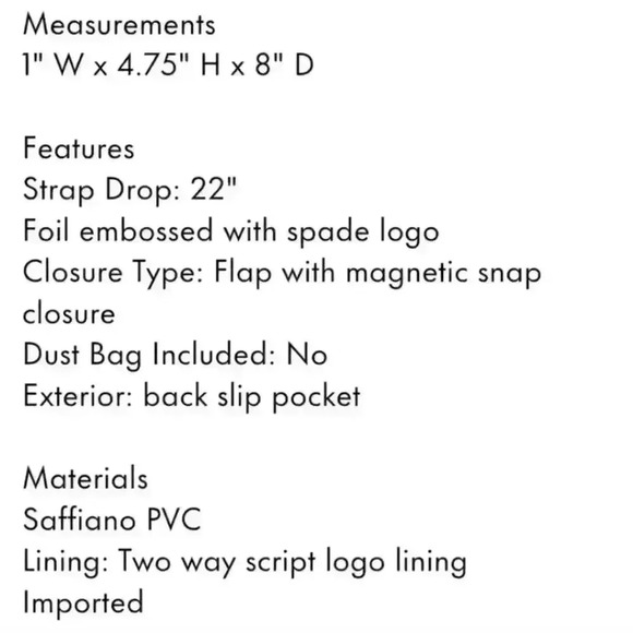 NWT Authentic Kate Spade Dana Small Flap Crossbody Black Bag - Picture 6 of 8